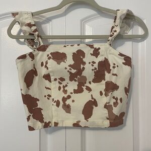 Altar'd State Brown and Cream Crop Top